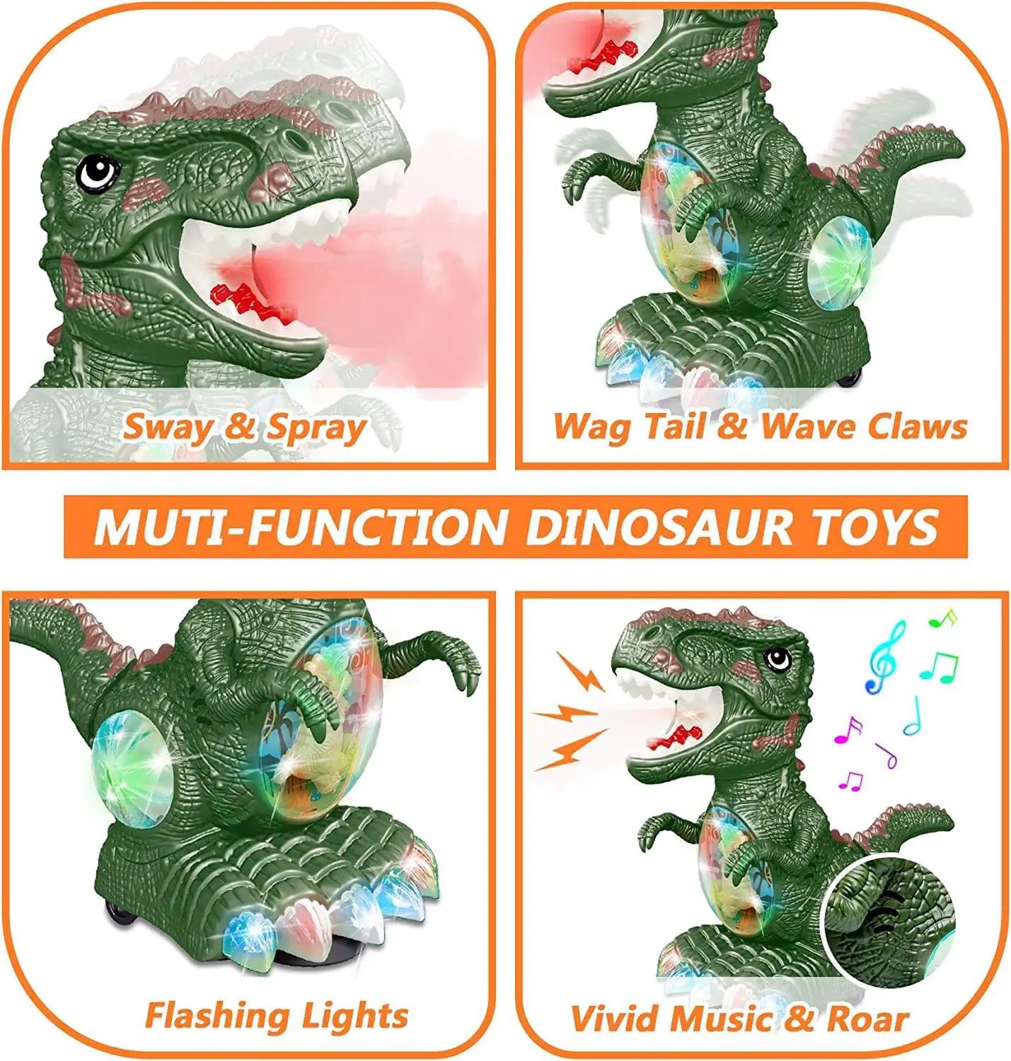 B/O SPRAYING DINOSAUR W/LIGHT&MUSIC 3CLRS MIX P.BOX
