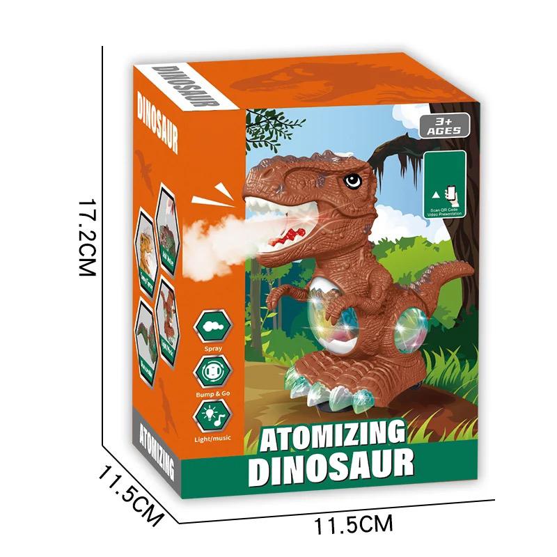 B/O SPRAYING DINOSAUR W/LIGHT&MUSIC 3CLRS MIX P.BOX