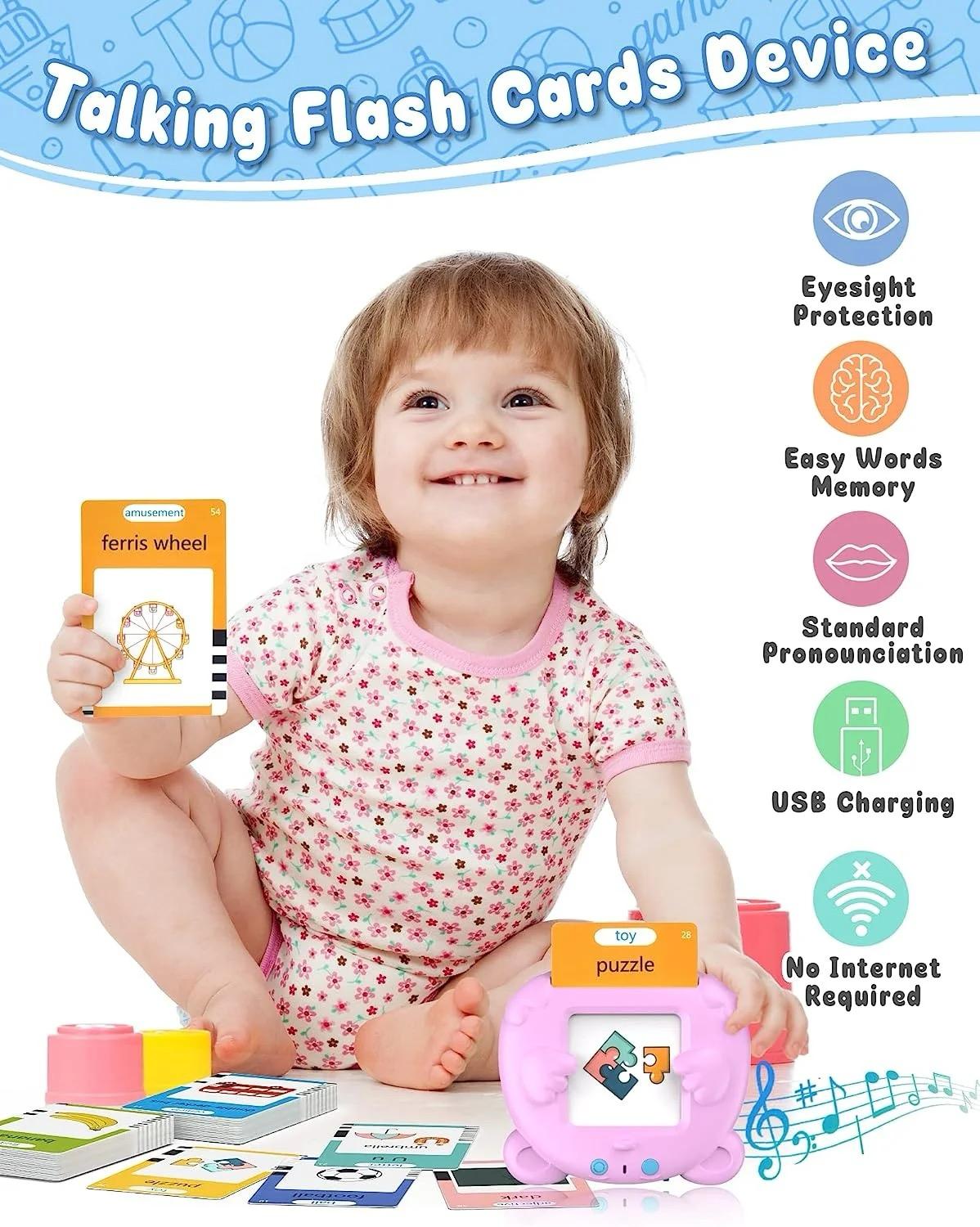 Kitten Pure English Children's Puzzle Card Machine-Blue/pink
