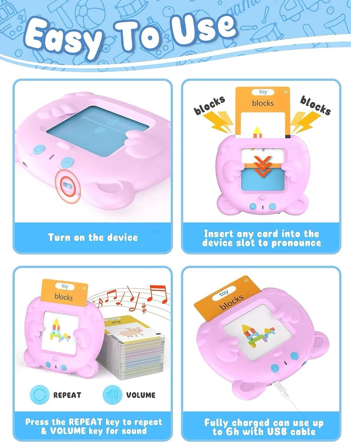 Kitten Pure English Children's Puzzle Card Machine-Blue/pink