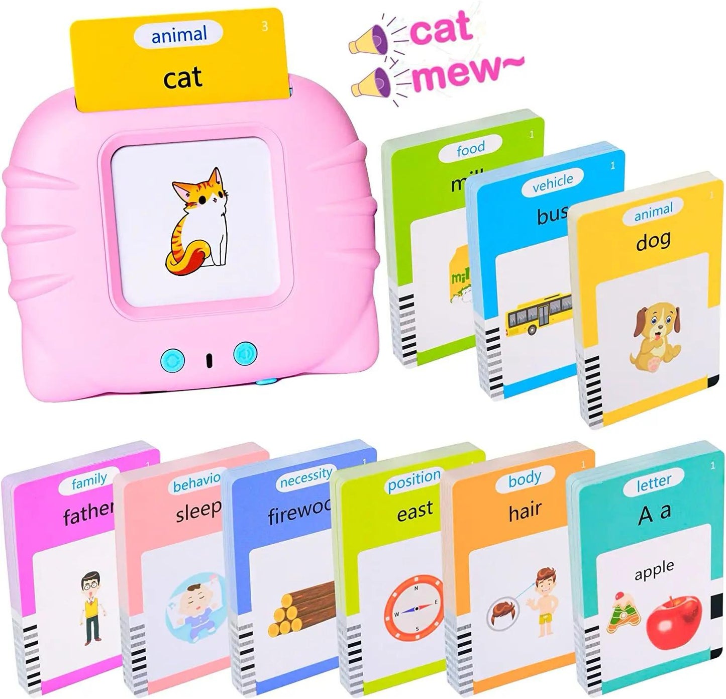 Kitten Pure English Children's Puzzle Card Machine-Blue/pink