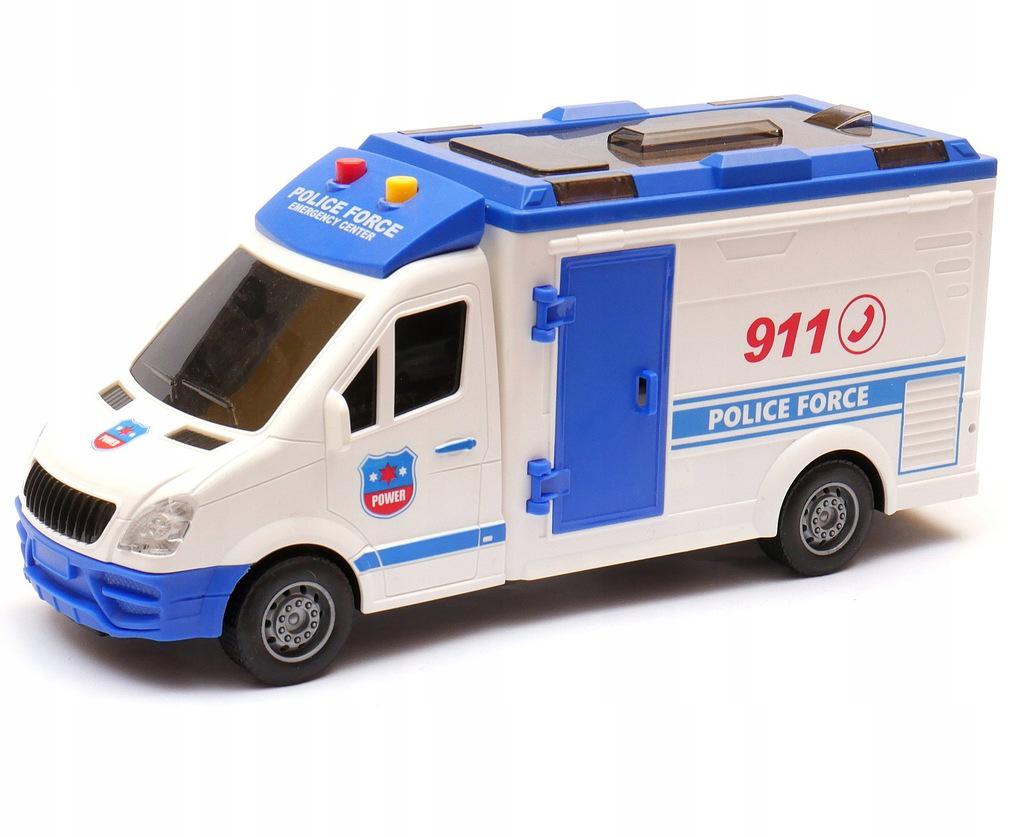 Inertia police car with lights, sounds and door opening