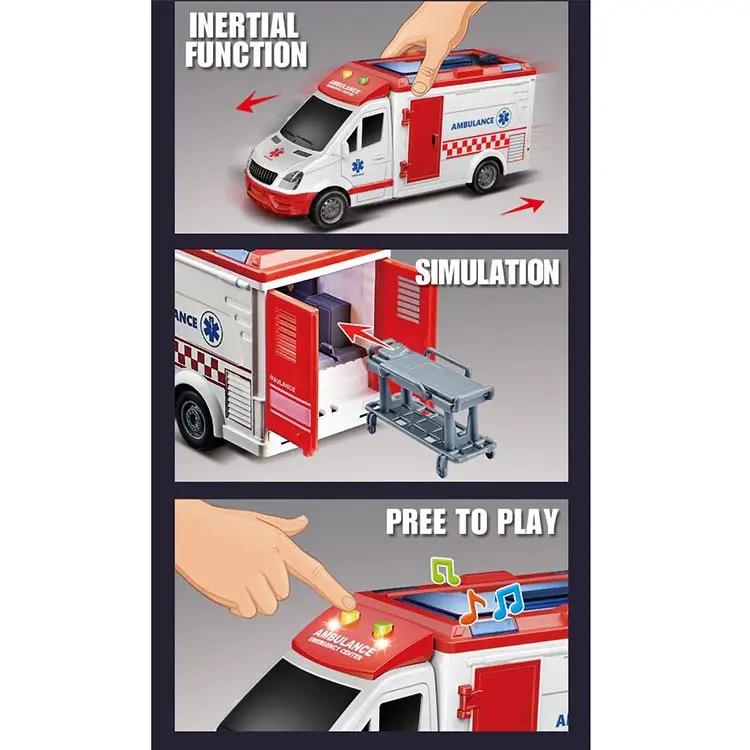 Inertia police car with lights, sounds and door opening