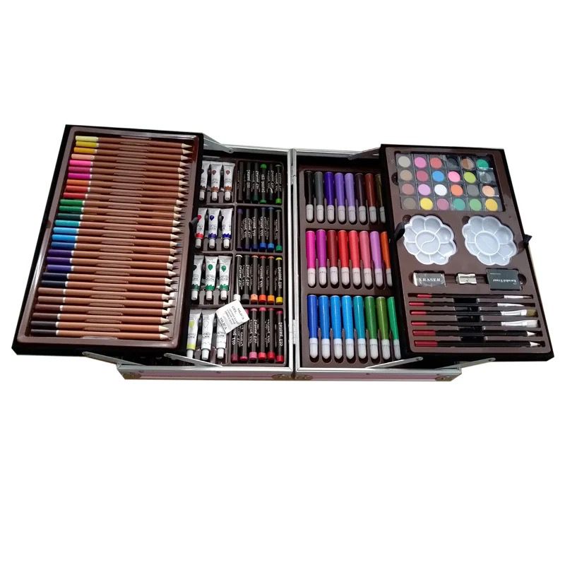 145pcs double layer paper box paintbrush watercolor pen stationery painting set