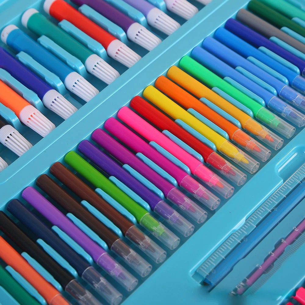 145pcs double layer paper box paintbrush watercolor pen stationery painting set