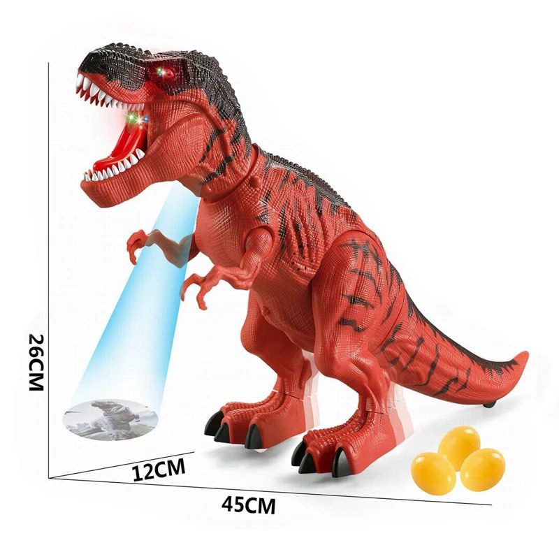 Electric Tyrannosaurus Rex laying eggs with light and music