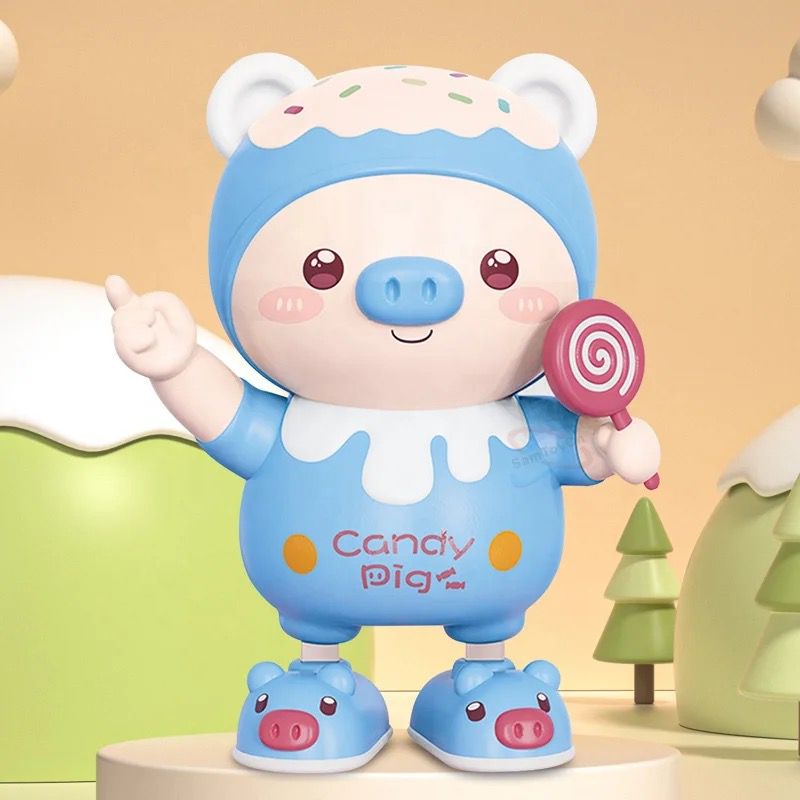 Electric light music cute dancing pig
