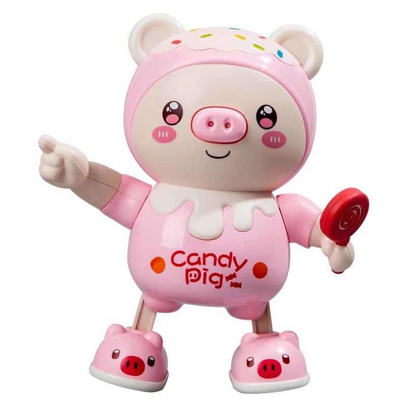 Electric light music cute dancing pig