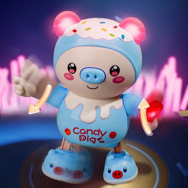 Electric light music cute dancing pig