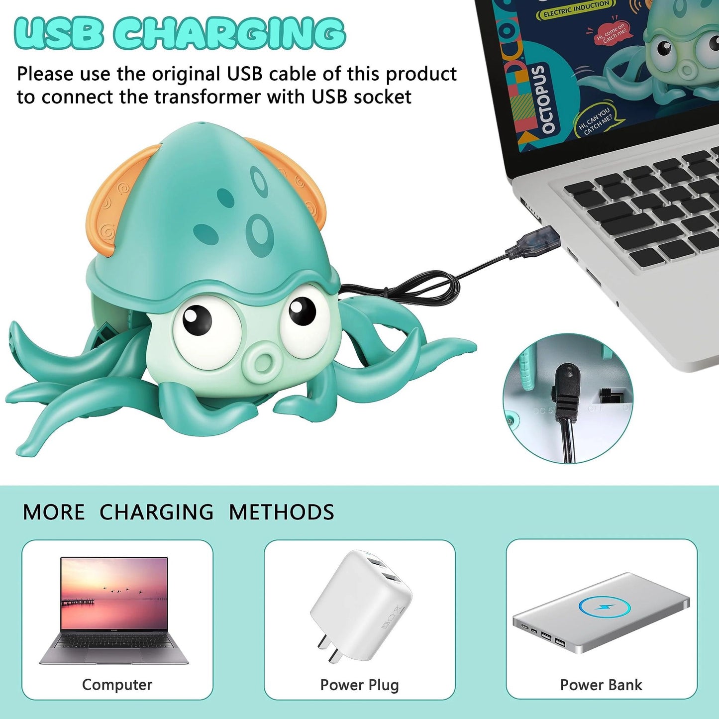 "Induction electric octopus (rechargeable version) (1 built-in battery)"