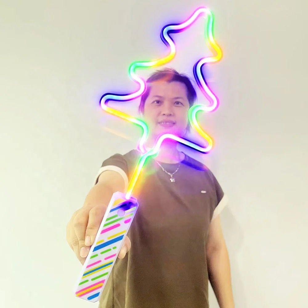 Christmas tree neon solid color flash stick