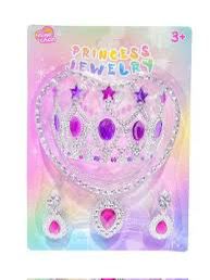Princess Crown Necklace Earrings Ring Jewelry Set