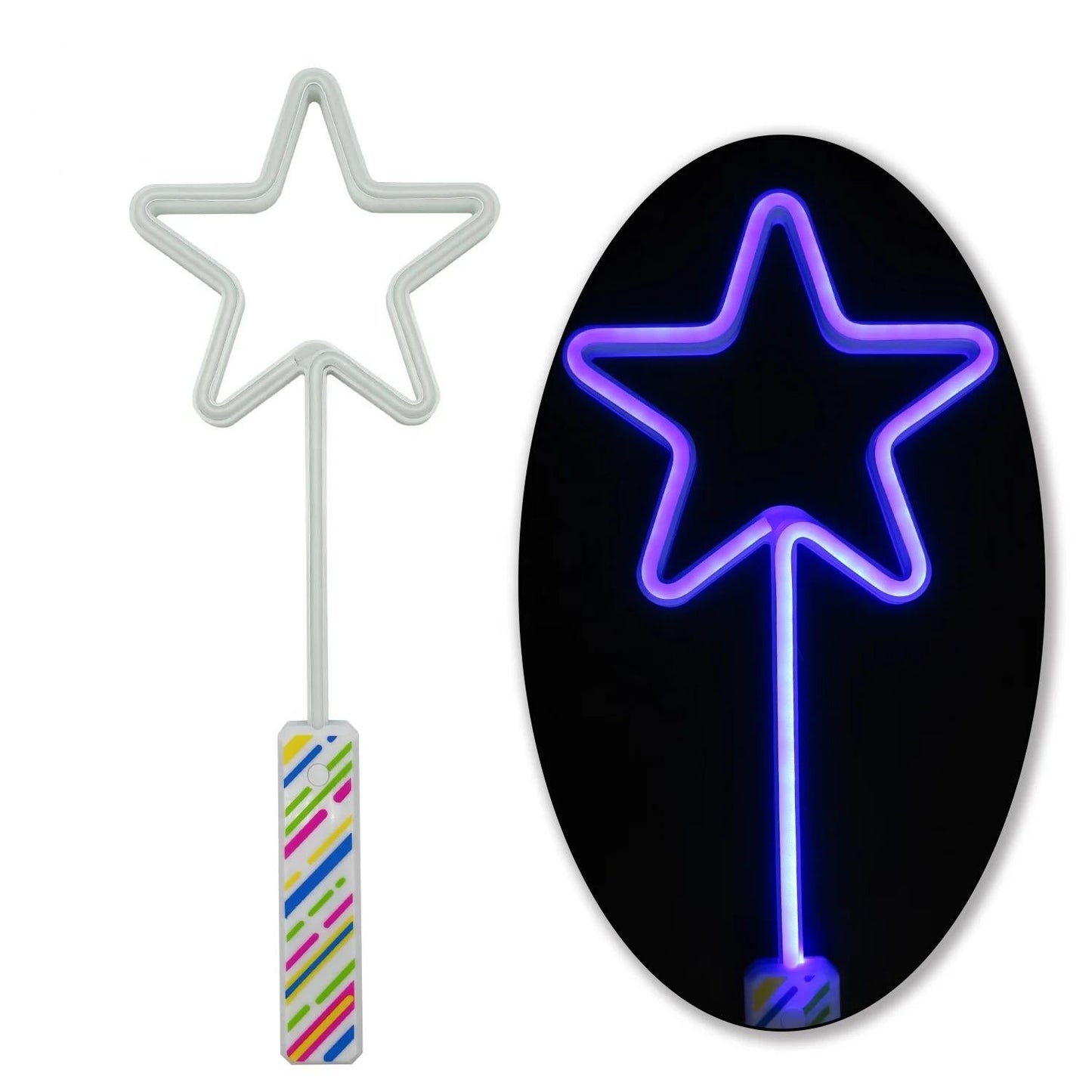 Rainbow Five-pointed star neon solid color flash stick