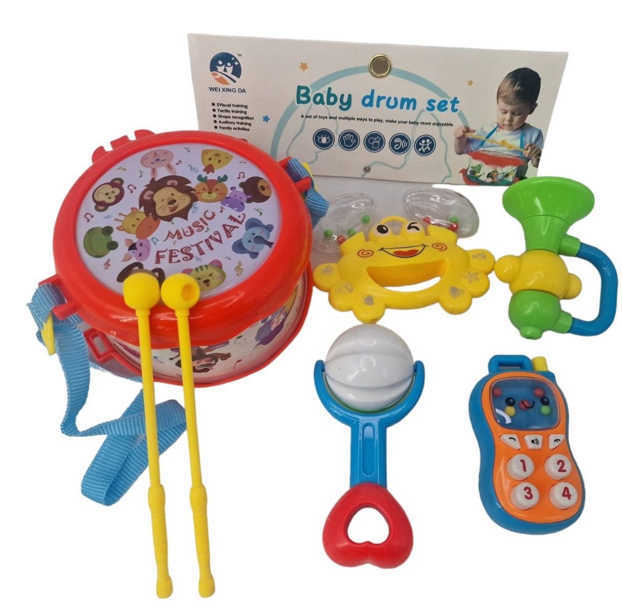 Baby Rattles and Drums (12 PCS)