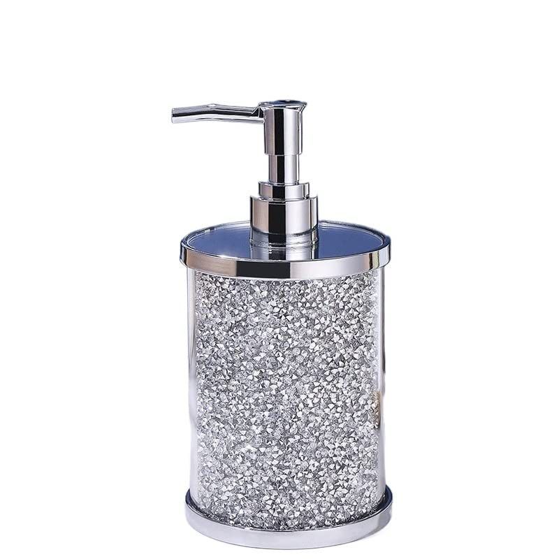 Soap Dispenser Dimond Mirrored crushed crystal (Silver)