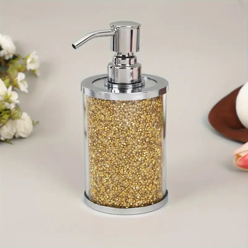 Soap Dispenser Dimond Mirrored crushed crystal (gold)