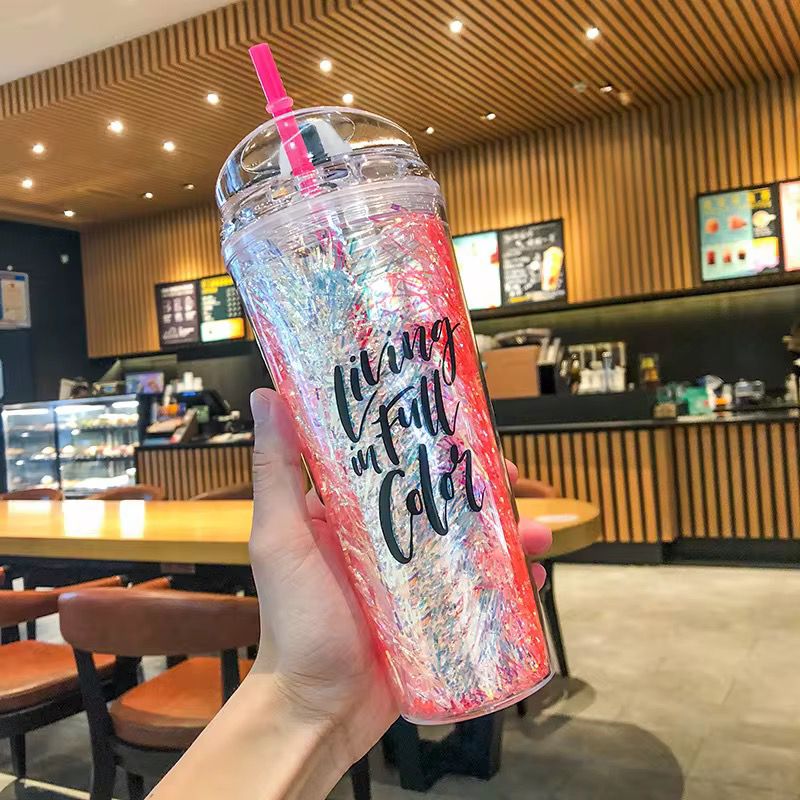 650ML Plastic Flip Cap Printed + Silk Floral Design