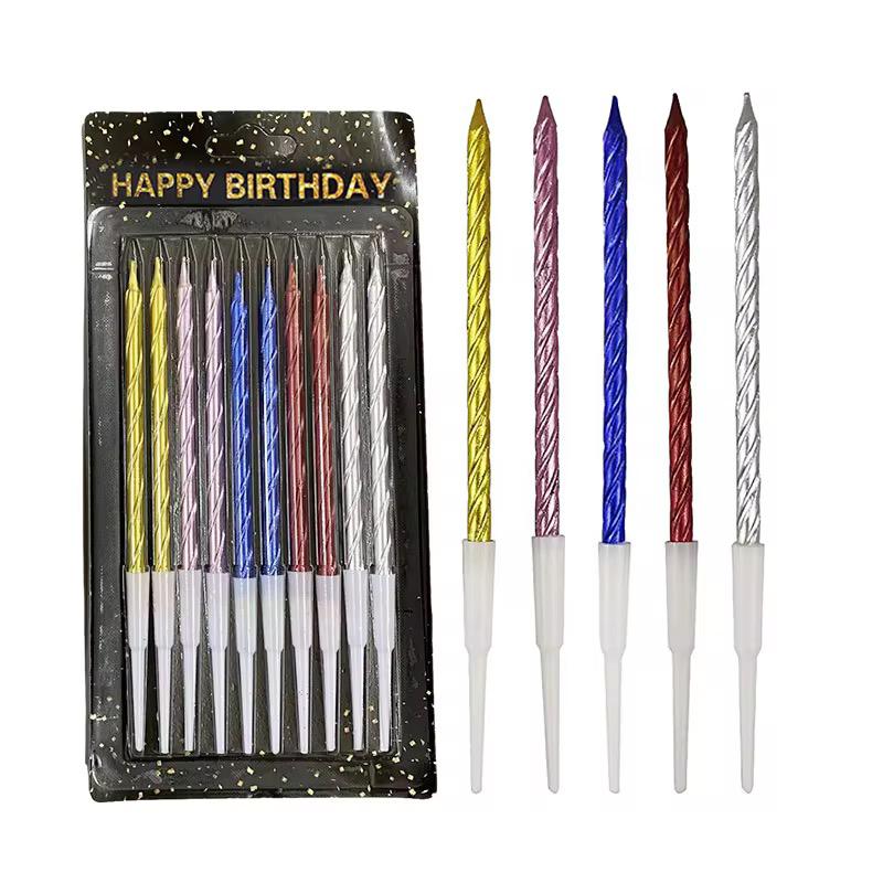 20pcs 10 spiral candles, mixed colors