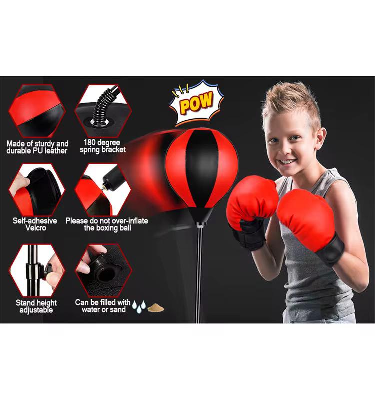 Foot pedal speed ball long tube + 22cm ball and a set of gloves