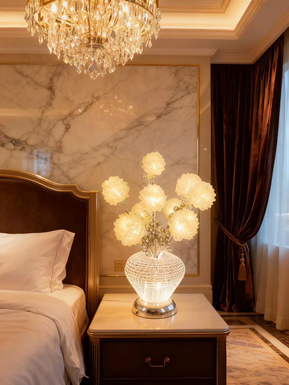 Decorative table lamp flower-like design 9L#45cm, 9L