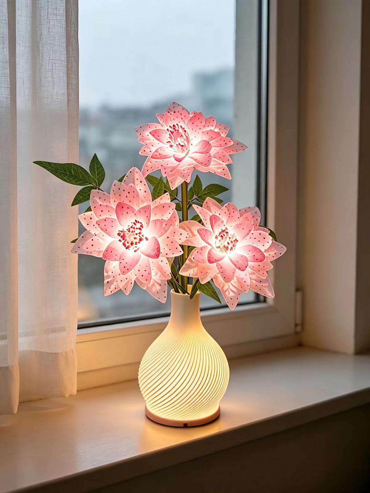 Decorative table lamp flower-like design USB#38*13cm