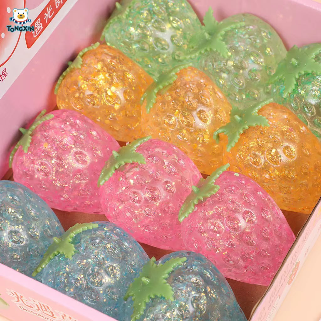 12pcs Sugar Glitter Squishy strawberry