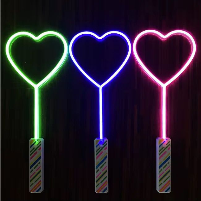 Heart neon solid color flash stick (colors pink/blue/green)