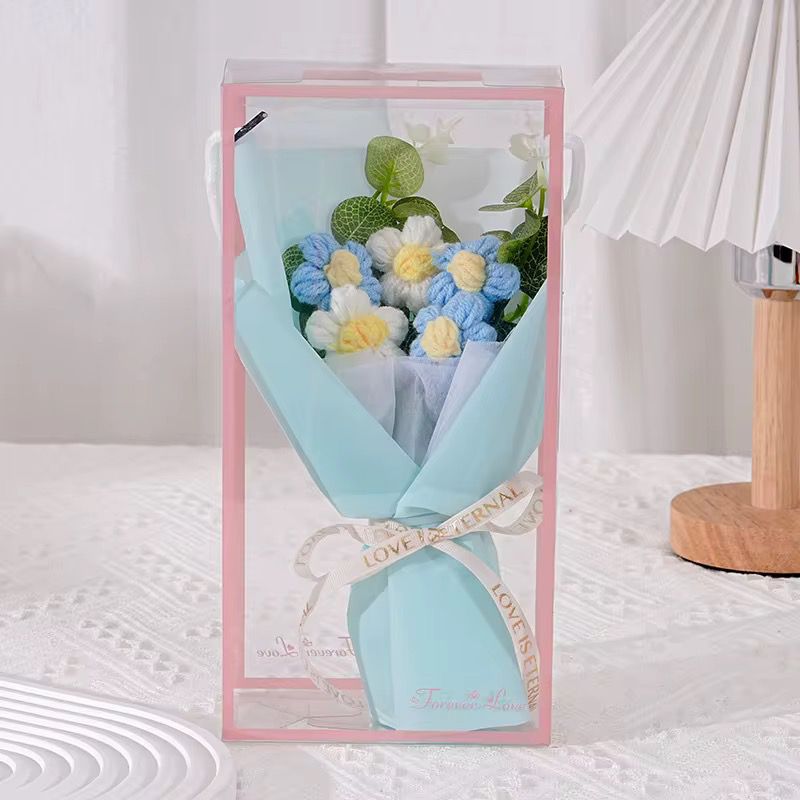 4pcs Handmade crochet Flowers gift Bouquet