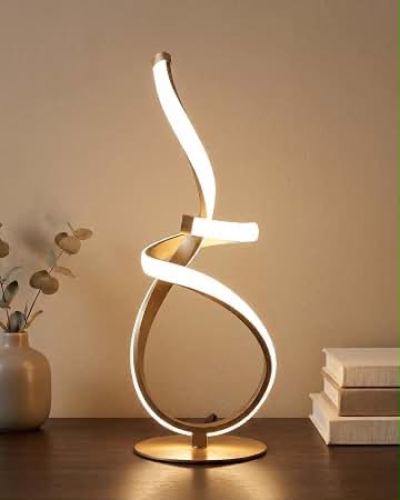 Modern Gold Spiral LED Table Lamp