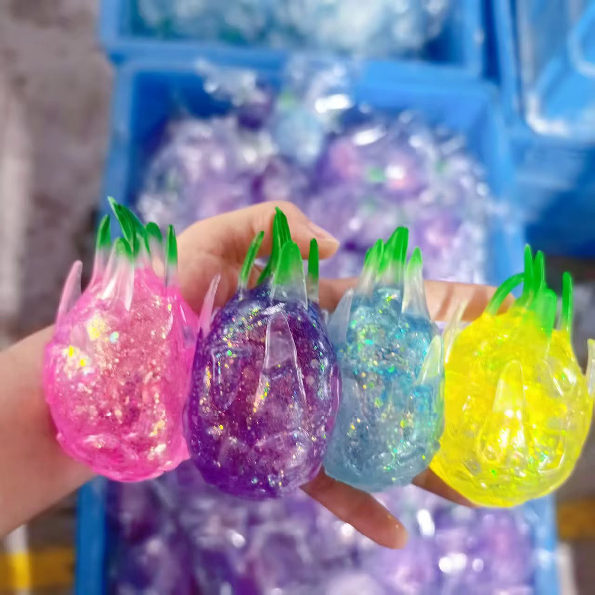 12pcs Sugar Glitter Squishy Dragon fruits