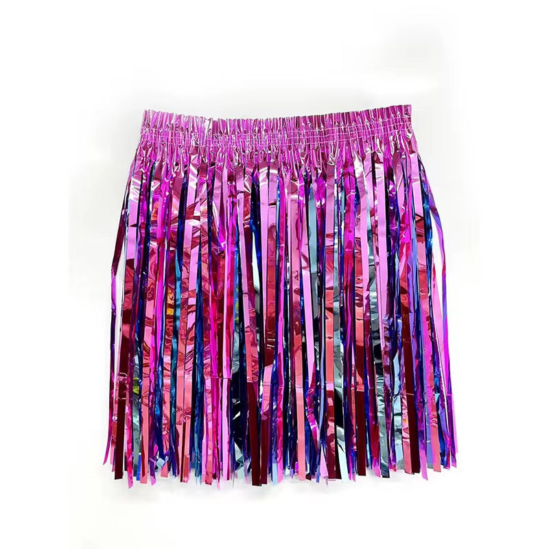 12pcs multicolored metallic tinsel skirt
