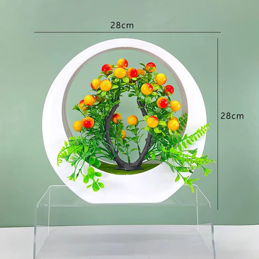 Yellow Blossom Ring Frame Decoration 28cm – toy, wholesale
