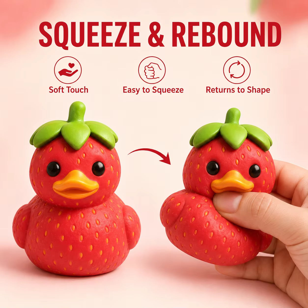 6pcs strawberry duck