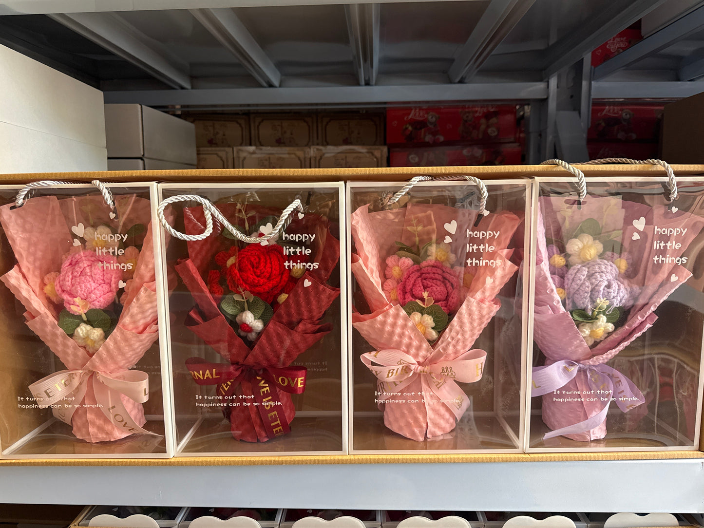 4pcs Gift set Handmade crochet Flowers gift Bouquet