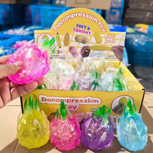 12pcs Sugar Glitter Squishy Dragon fruits