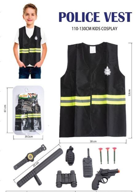 Police Vest uniform  for kids 110-130cm age(5-9)