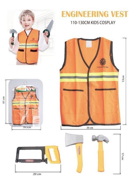 Engineering Vest uniform  for kids 110-130cm age(5-9)