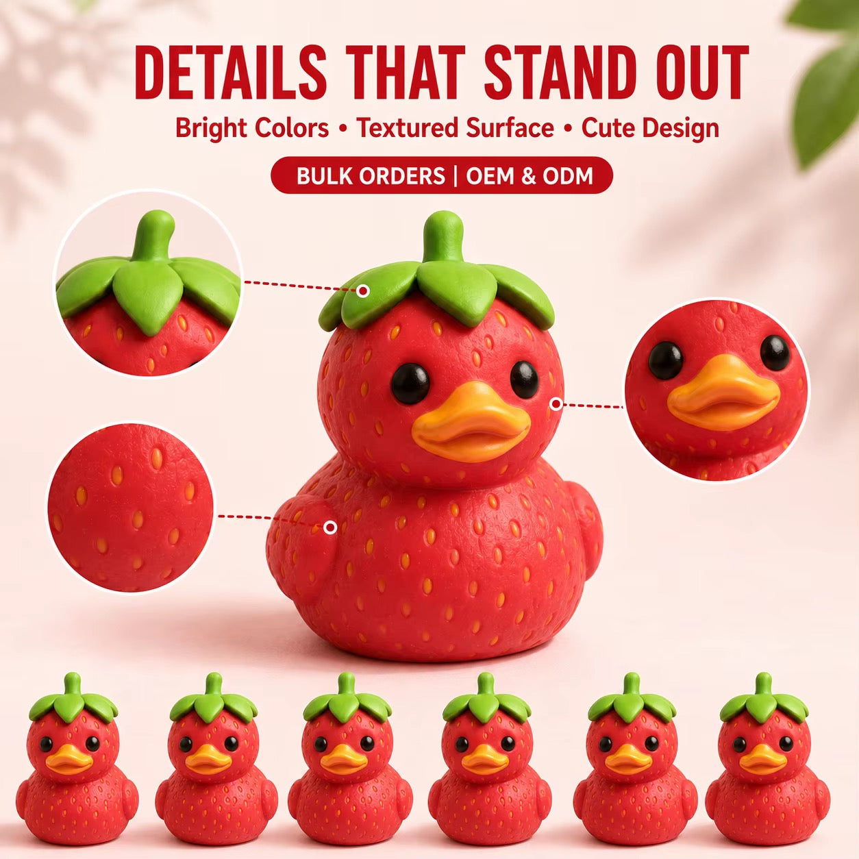 6pcs strawberry duck