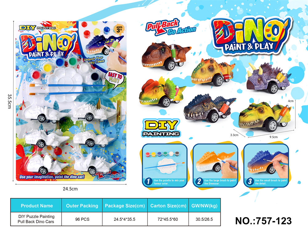 DIY Educational Dinosaur Pull-back Car (Pull-back Car)