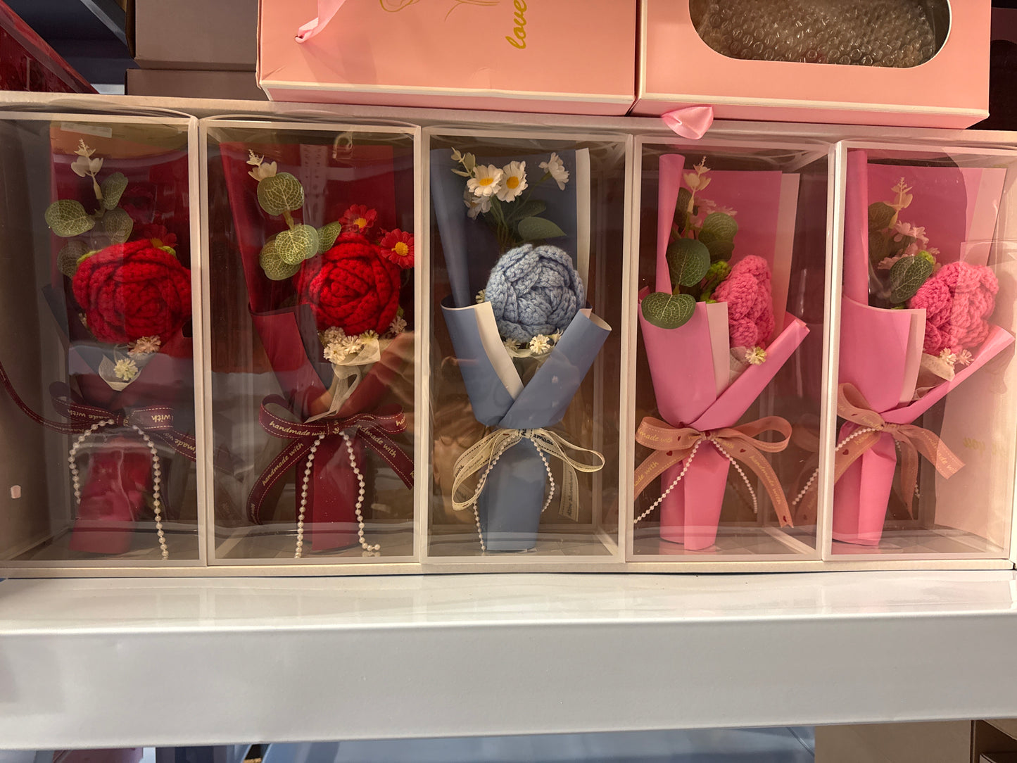 5pcs Gift set Handmade crochet Flowers gift Bouquet