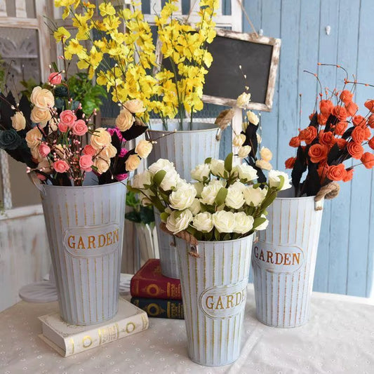 Metal Garden Flower Bucket Pot – artificial flowers, wholesale