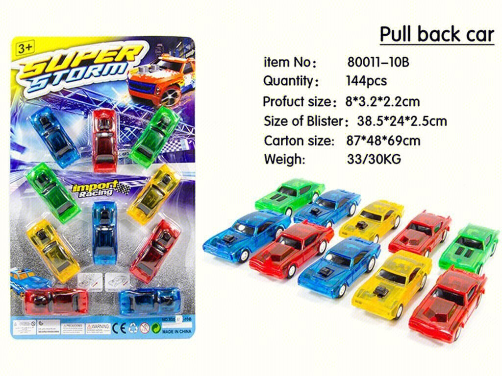Transparent toy car/pullback car