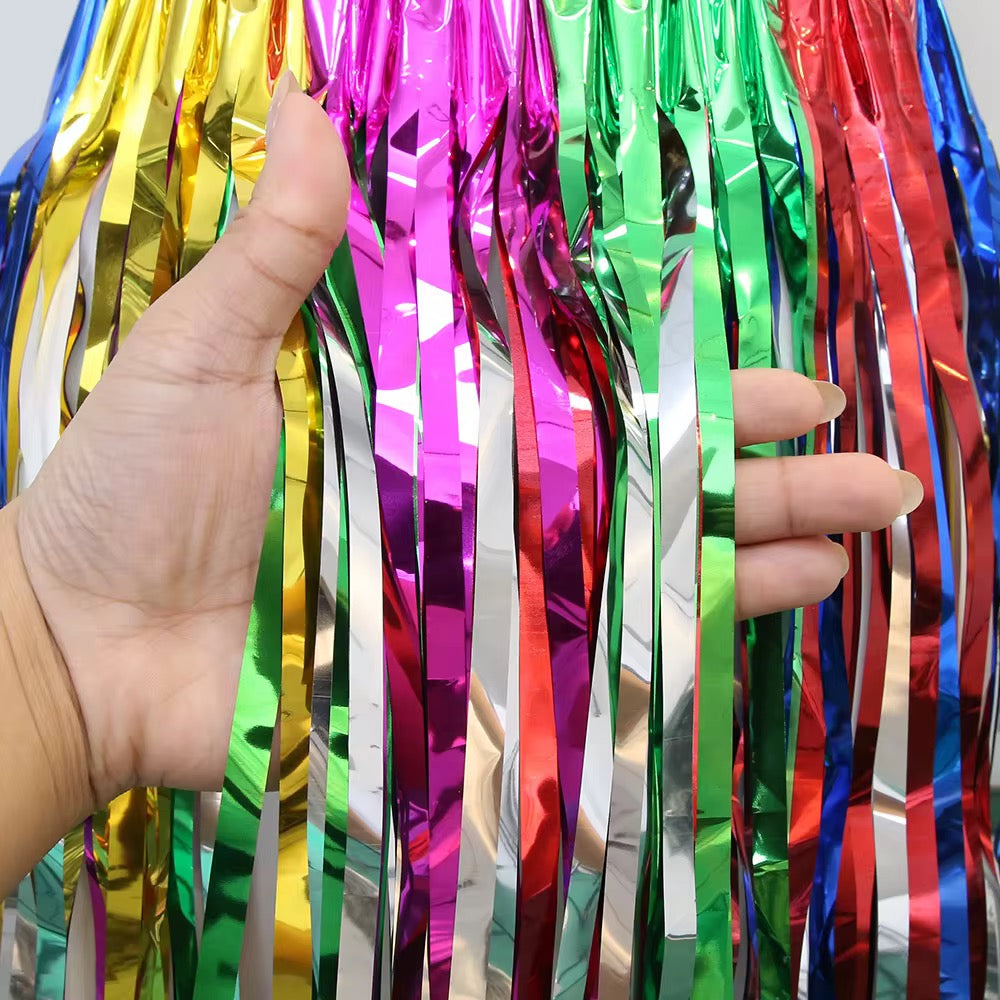 12pcs multicolored metallic tinsel skirt