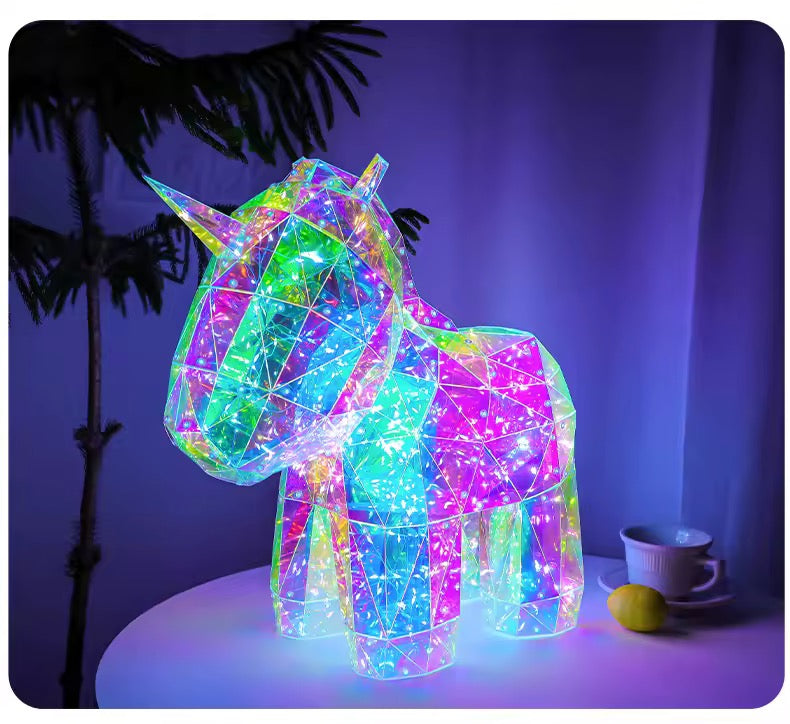 MAGIC LED INTRACTIVE 3d lights UNICORN 43cm hight