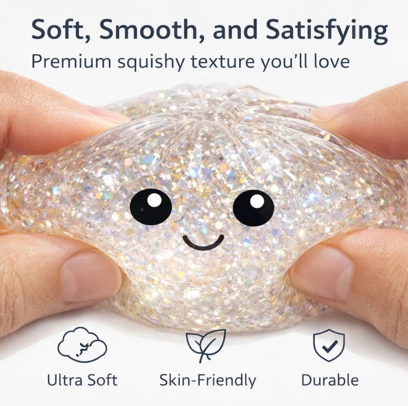 12pcs glitter dumplings with smiley face big size 8.5cm