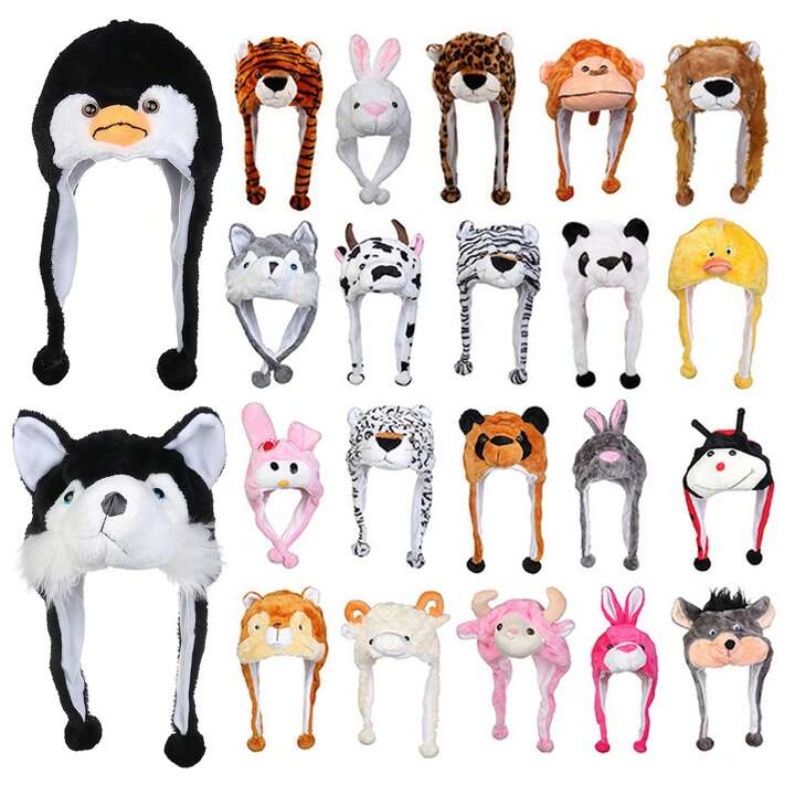 12pcs Winter animal hats