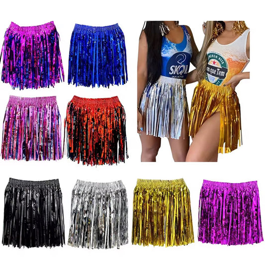 12pcs multicolored metallic tinsel skirt
