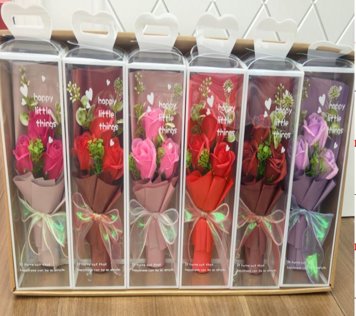 6pc Bouquetd og artificial flowers