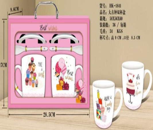 Ceramic coffee Mug gift set 2pcs