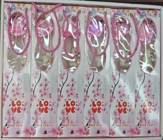 6pcs Rose  Artificial Flower light up with bear